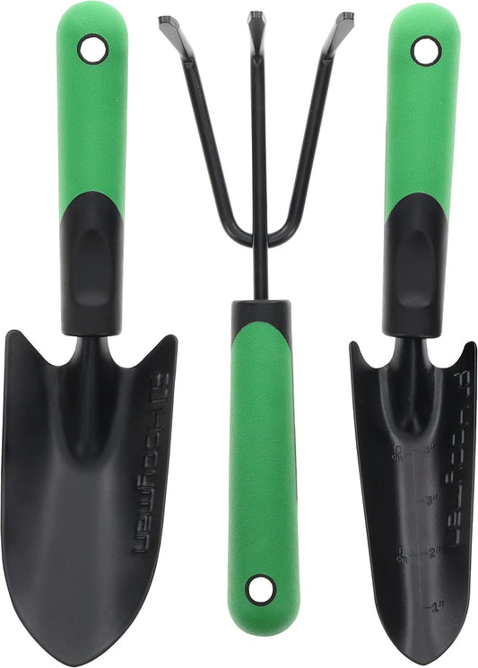 Heavy Duty Garden Hand Tools Set – Trowel & Cultivator Fork with Ergonomic Grip